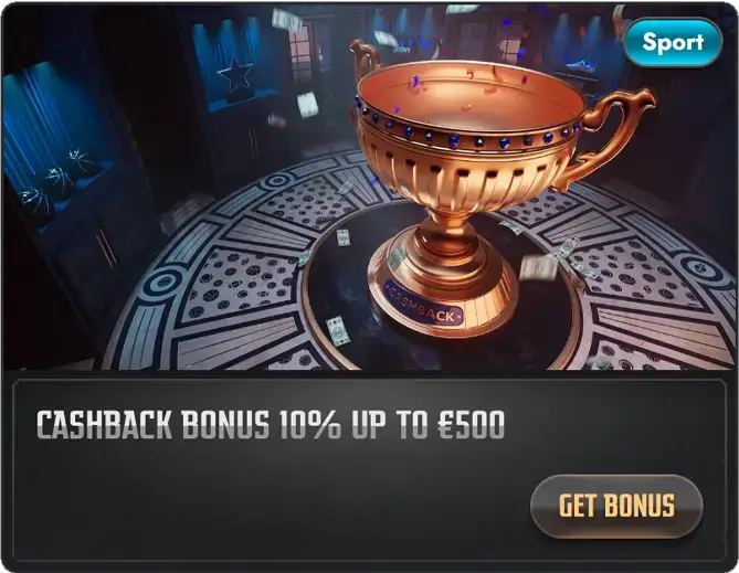 Cashback Bonus 10% up to €500